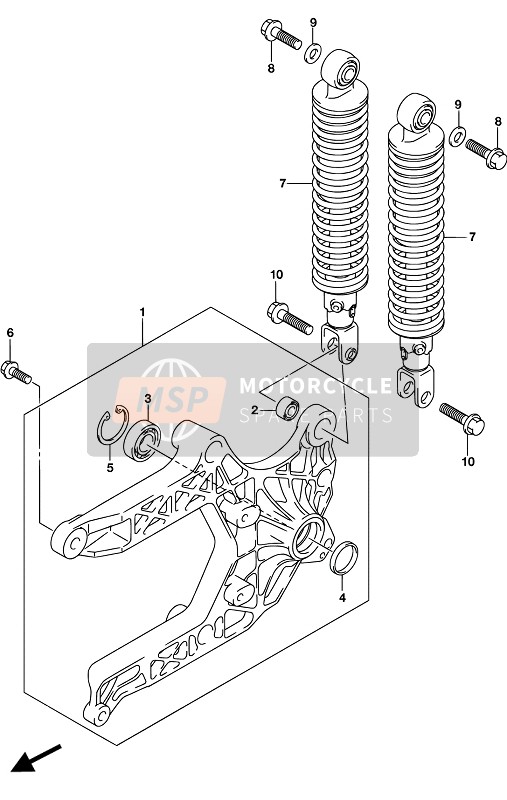 Suzuki UH125A BURGMAN 2017 Braccio oscillante posteriore per un 2017 Suzuki UH125A BURGMAN